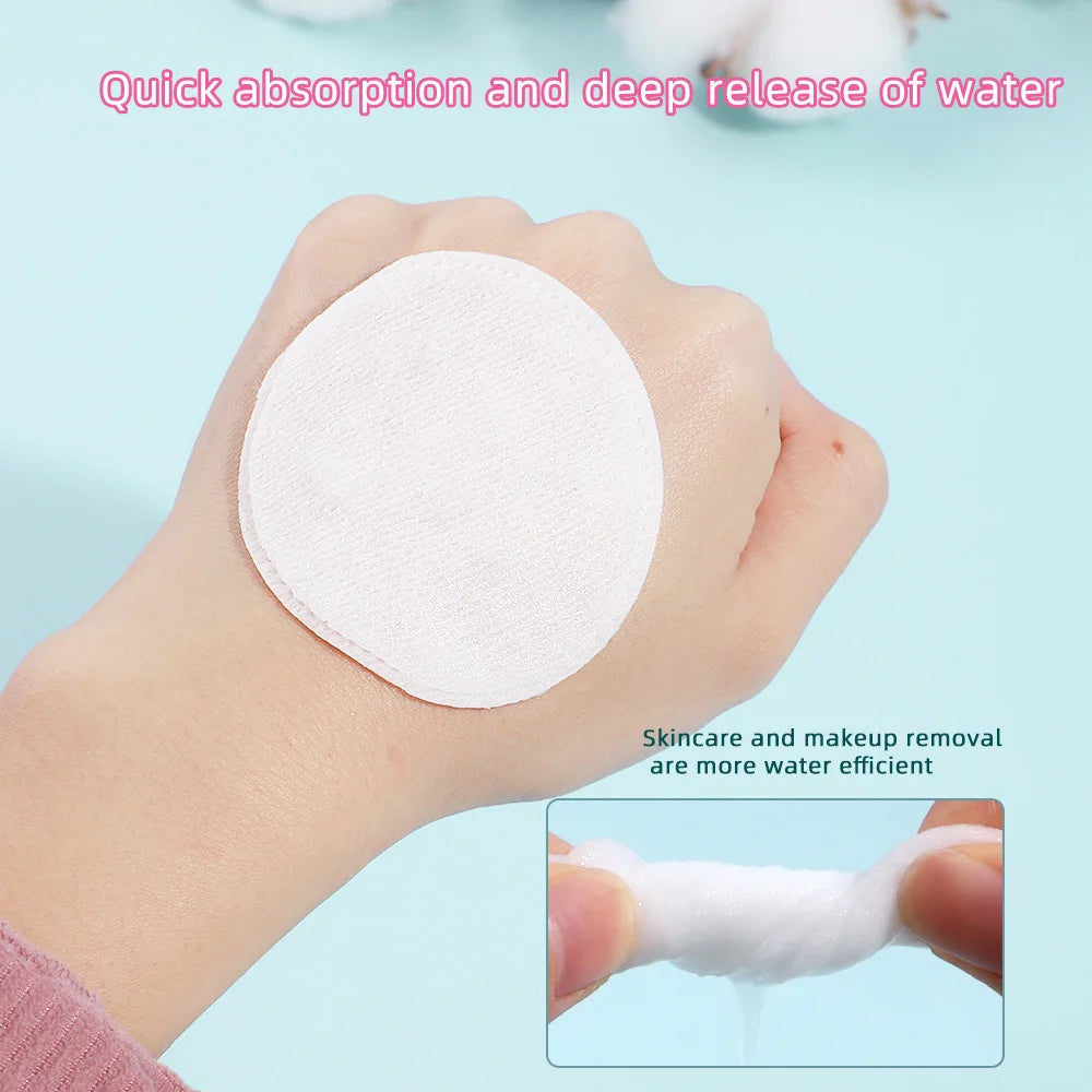 100pcs Soft & Breathable Makeup Remover Pads – Double‑Sided Textured Cotton Rounds for Daily Cleansing