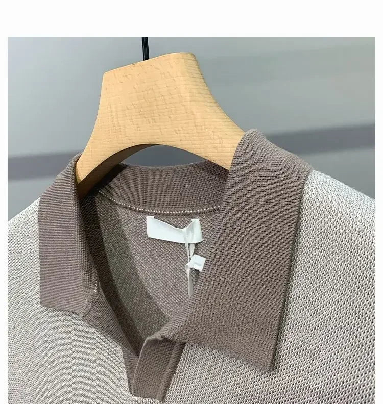 Italian Cuban Collar Ice Silk Polo