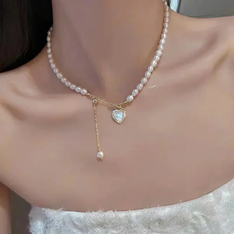 Gold Stainless Steel Water Drop Tassel Necklace – Women’s Fashion Chain