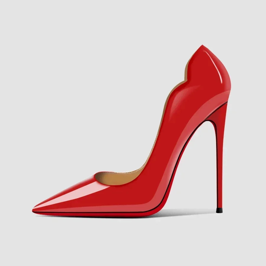 Black Extra‑Thin 12cm High Heels – Women’s Professional Shallow‑Mouth Stiletto Pumps