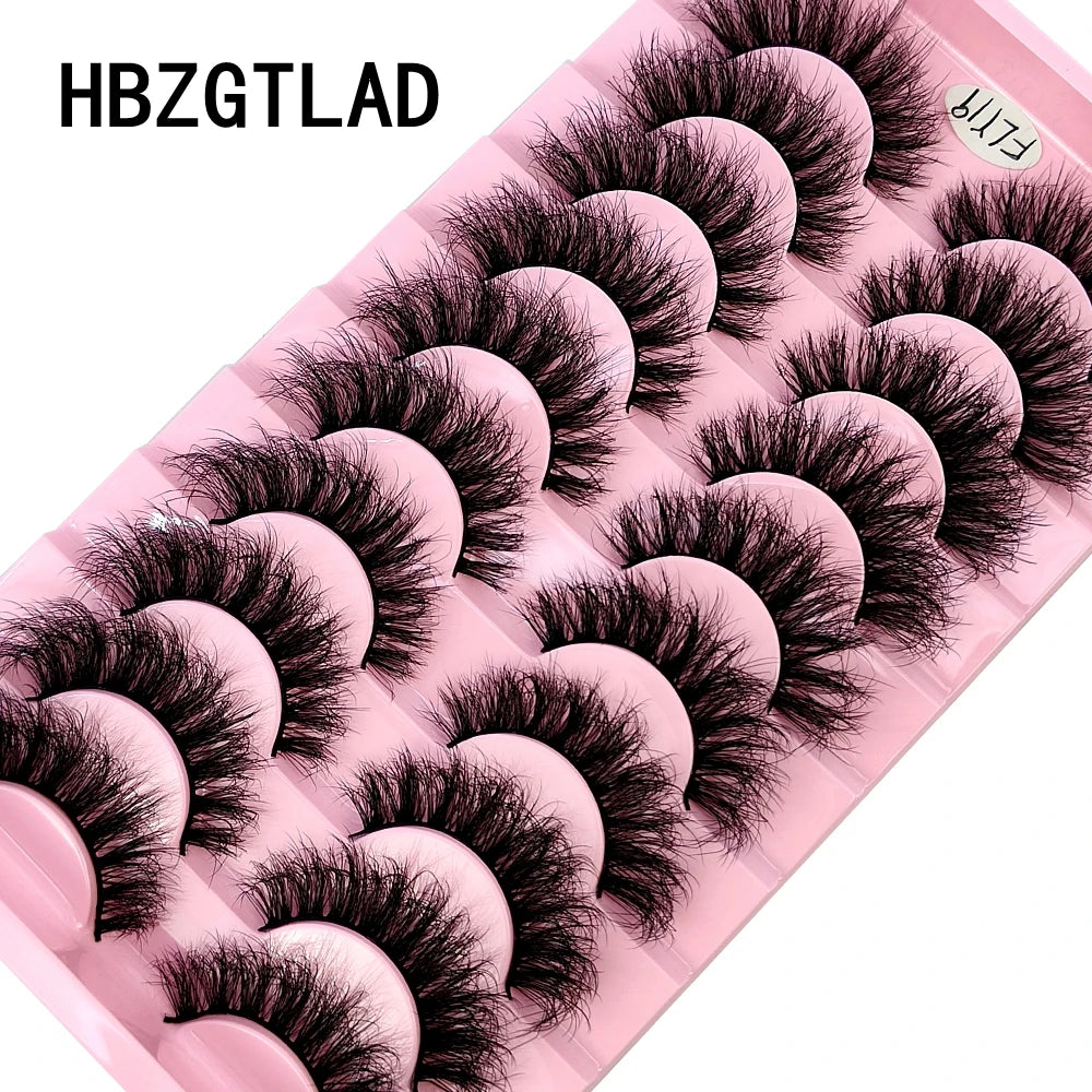 HBZGTLAD New 10 Pairs Natural False Eyelashes Fake Lashes Long Makeup 3d Mink Lashes Extension Eyelash Mink Eyelashes for Beauty