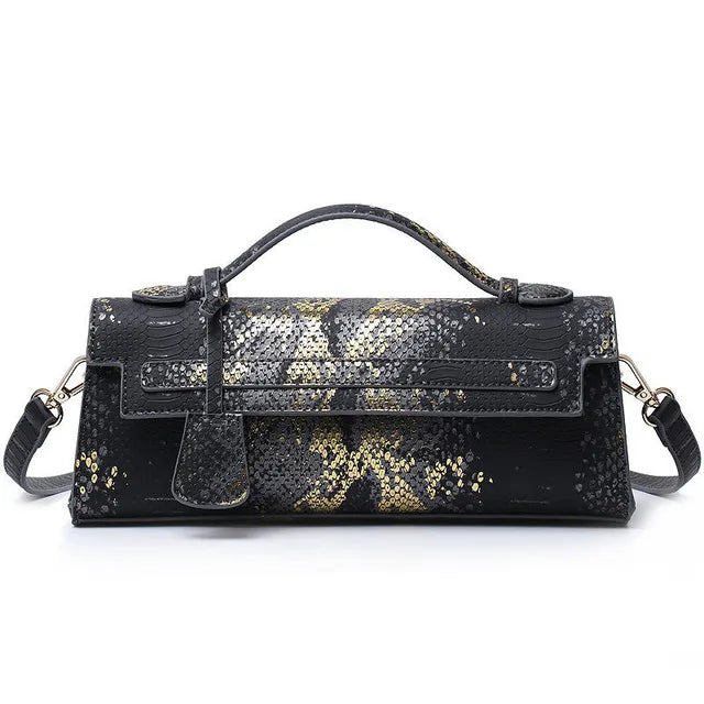 Hot Brand Design Ostrich/Snake Print Women Bag Handbag Ladies Handbags Fashion Luxury Brands Women's Long Handbags Shoulder Bags