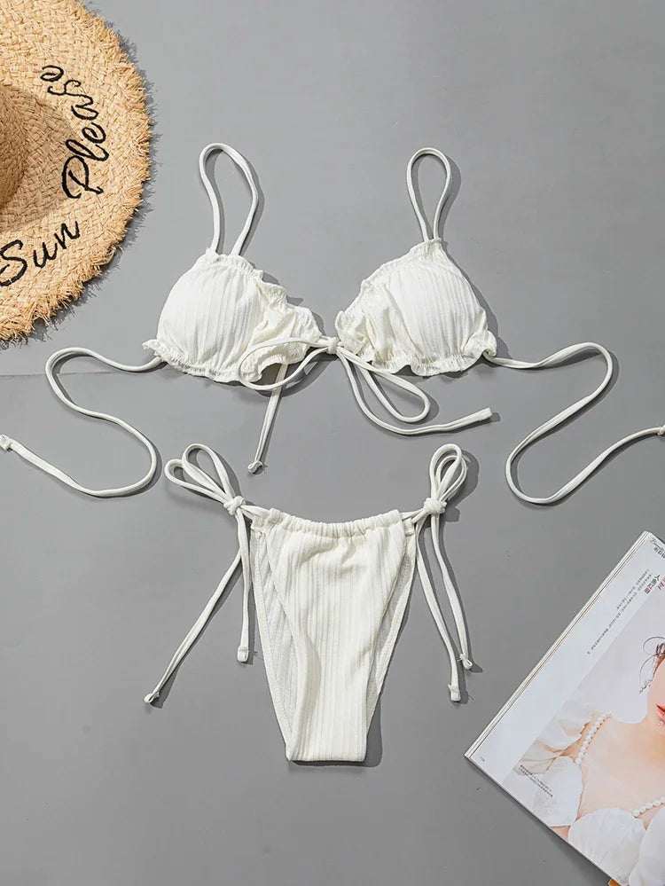 Sexy Pit‑Stripe Bikini Set