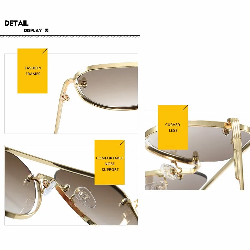 Fashion Women Sunglasses Pilot Classic Driving Sun Glasses Metal Frame Mirror Leisure Fishing Business Eyeglass UV400