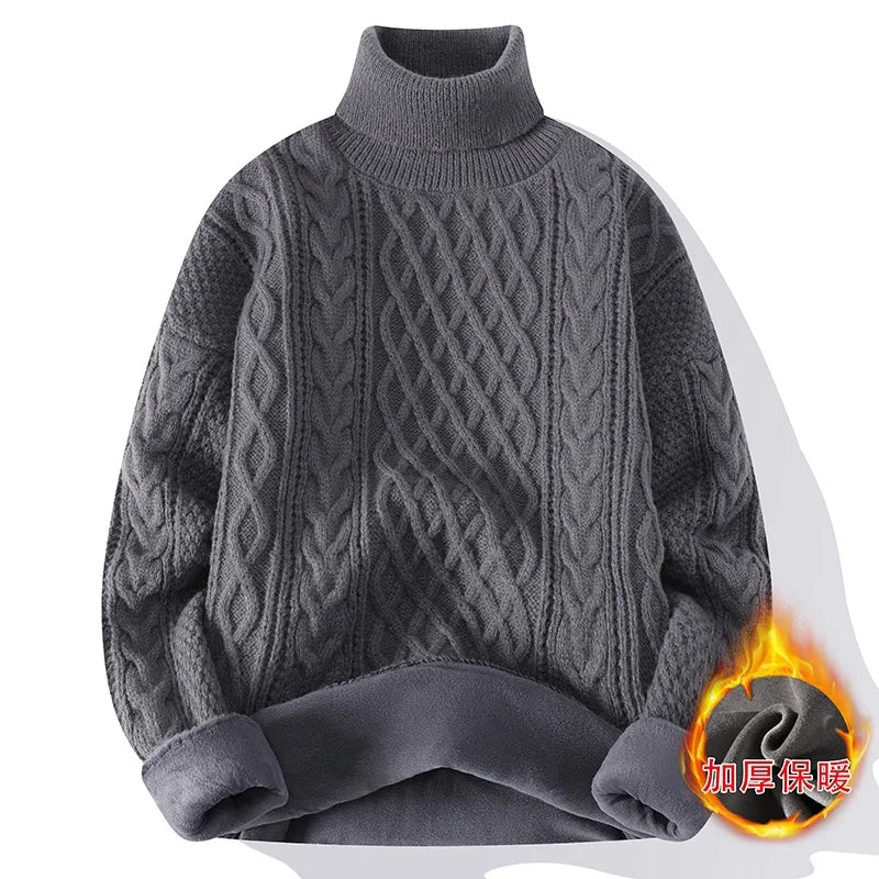 Men’s Winter Fleece Turtleneck Sweater