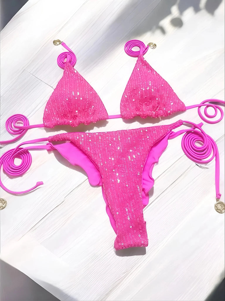 Sparkle Waves Brazilian Bikini Women Inspired Swimwear Designer Female Swimsuit Two-pieces Bikini set Bather Bathing Suit Vacay