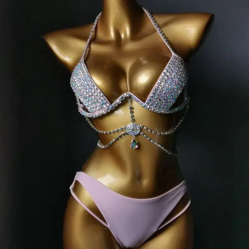 Diamante Rhinestone Performance Bikini Set