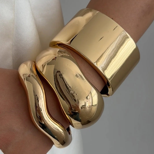 Salircon Punk Vintage Wide Chunky Cuff Bangle Bracelet