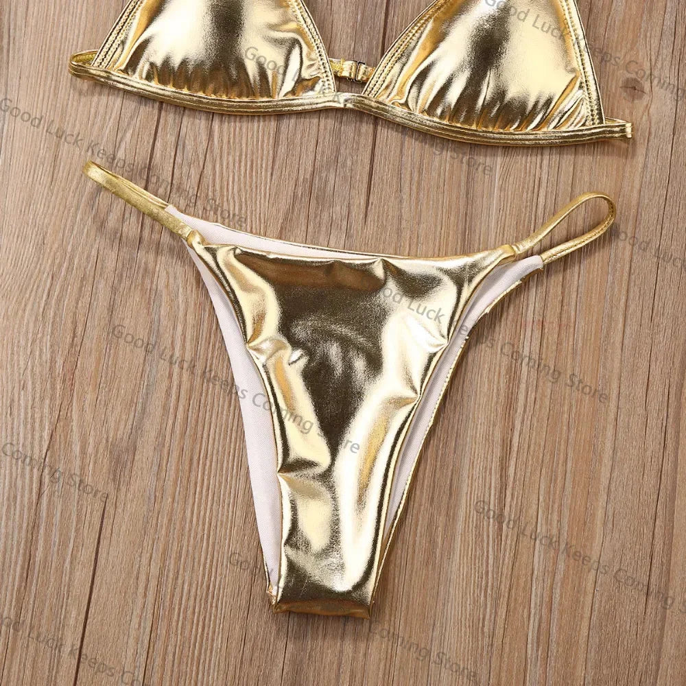 Women’s Sexy Sequin Brazilian Bikini Set