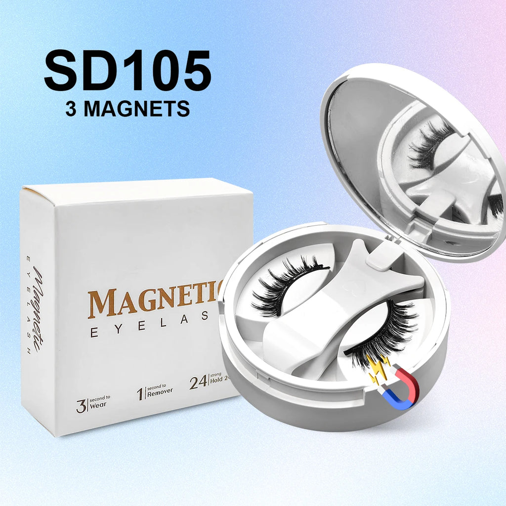 Magnetic Eyelashes Set – Reusable No‑Glue Lashes with Magnetic Tweezers for Easy, Natural Glam