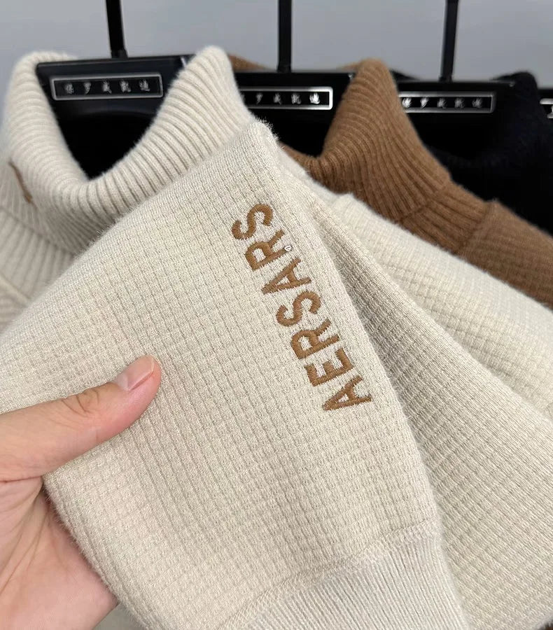 Luxury Embroidered High‑Neck Sweater