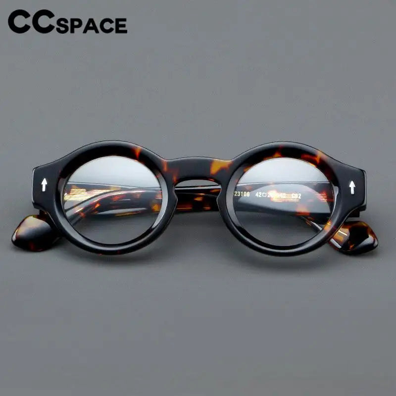 57359 Vintage Thick Acetate Spectacles Frames Trend Rivet Optical Glasses Men Women Round Prescription Eyeglass