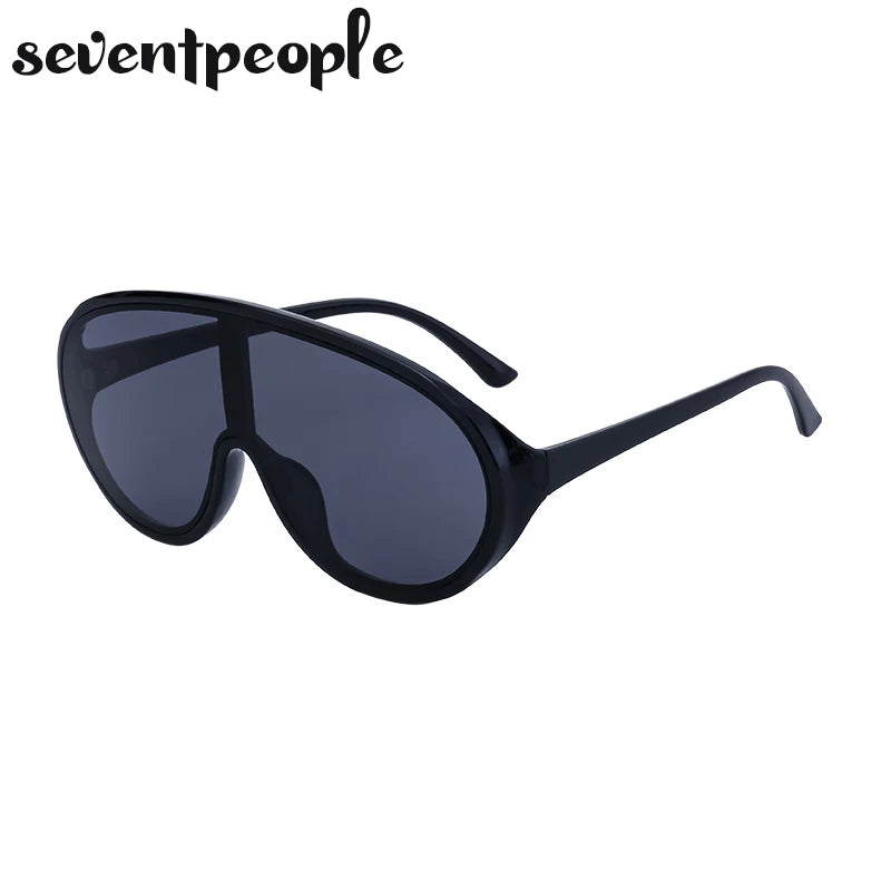 Oversized Shield Sunglasses Women Men 2025 Luxury Brand Designer Fashion One-Piece Sun Glasses For Female Punk Big Frame Shades