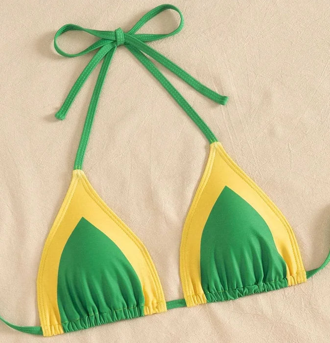 Jamaica Flag Three‑Piece Bikini Set