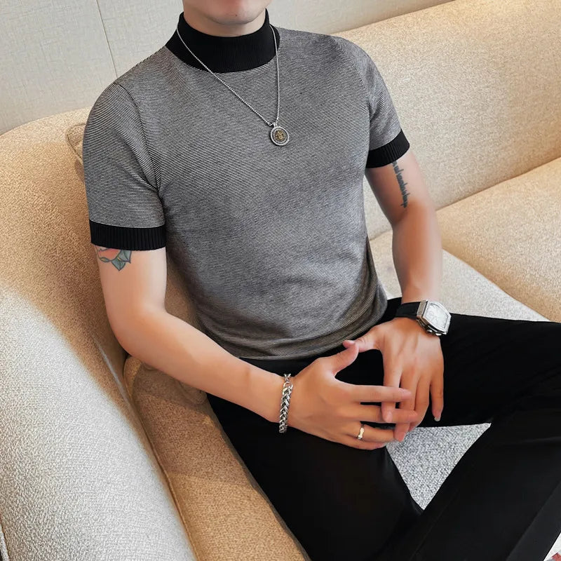 Men’s Turtleneck Short‑Sleeve Sweater