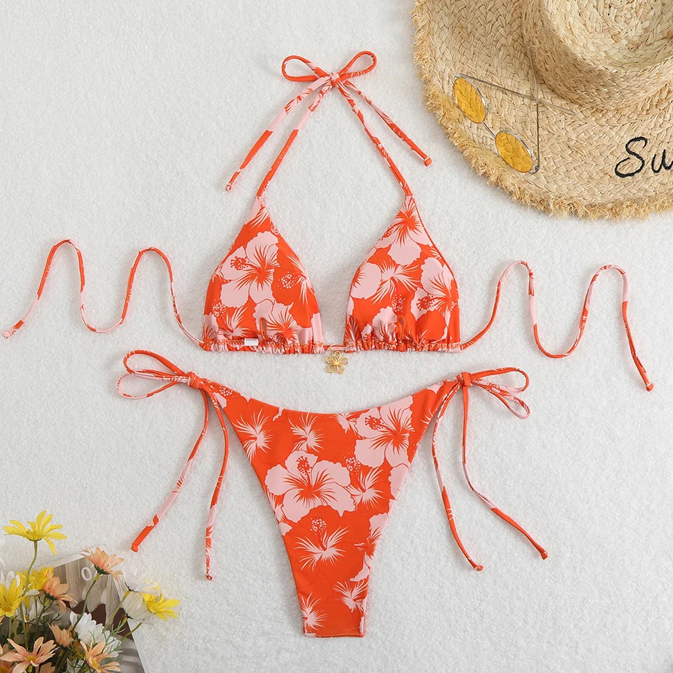Trendy Two‑Piece Thong Swimsuit