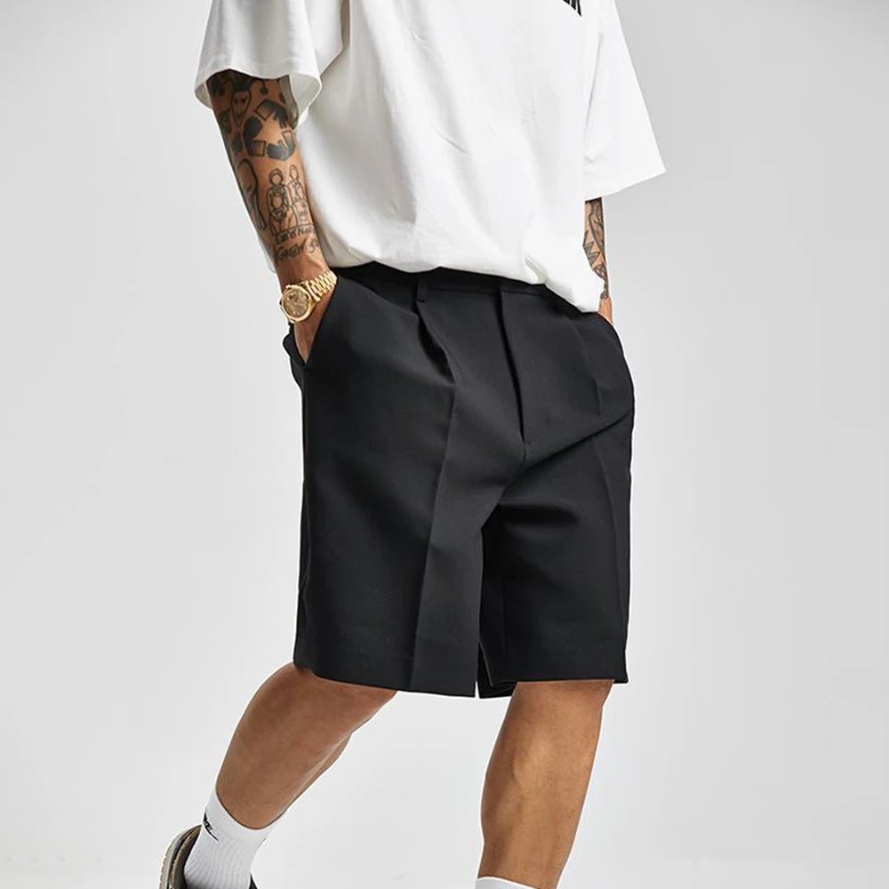 Straight‑Fit Suit Shorts