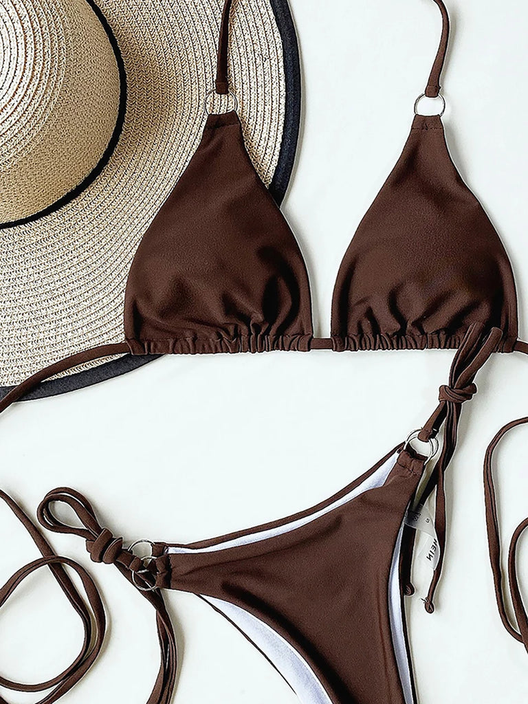 Women’s Micro Criss‑Cross Bandage Bikini – Sexy Thong Two‑Piece Swimsuit 2025/2026