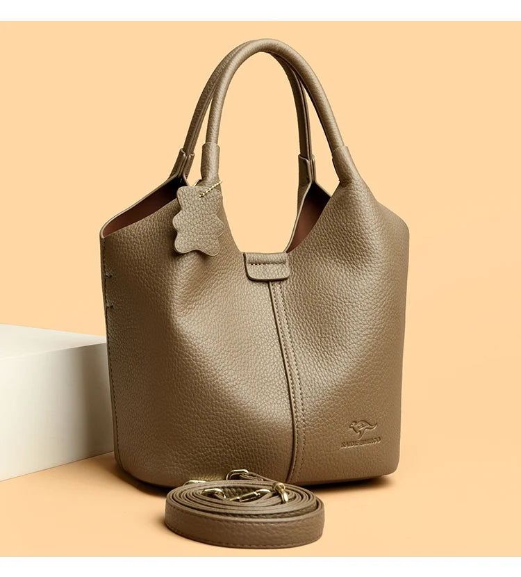 Soft Leather Handbags for Women Vintage Shoulder Bag Luxury Designer Ladies Large Capacity Bags Sac A Main