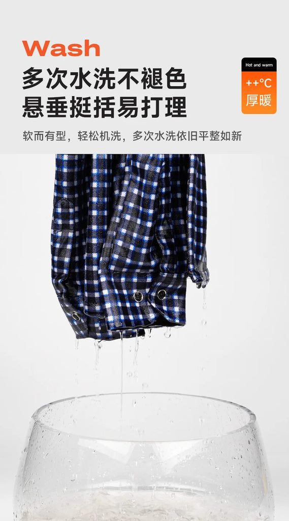 Men's double-sided fleece long-sleeved shirt 7XL8XL with fleece for warmth, thickening and cold resistance, casual winter