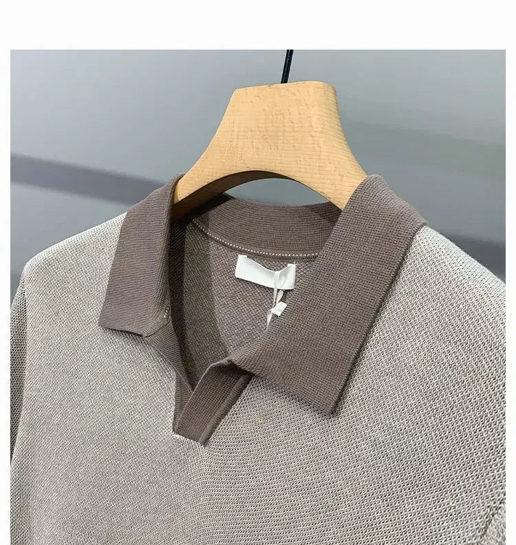 Italian Cuban Collar Ice Silk Polo