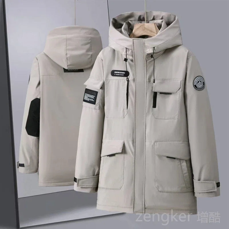 Big size  winter jackets for men women workwear hooded medium-length winter thick down jacket 12XL puffer jacket men 11XL 10XL