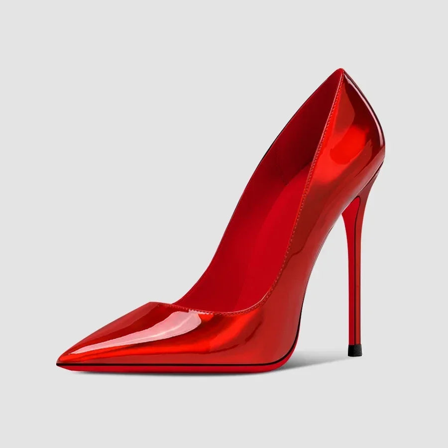 Black Extra‑Thin 12cm High Heels – Women’s Professional Shallow‑Mouth Stiletto Pumps