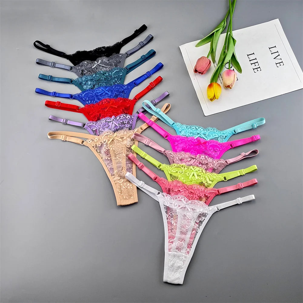 5‑Pack Lace Adjustable Thongs