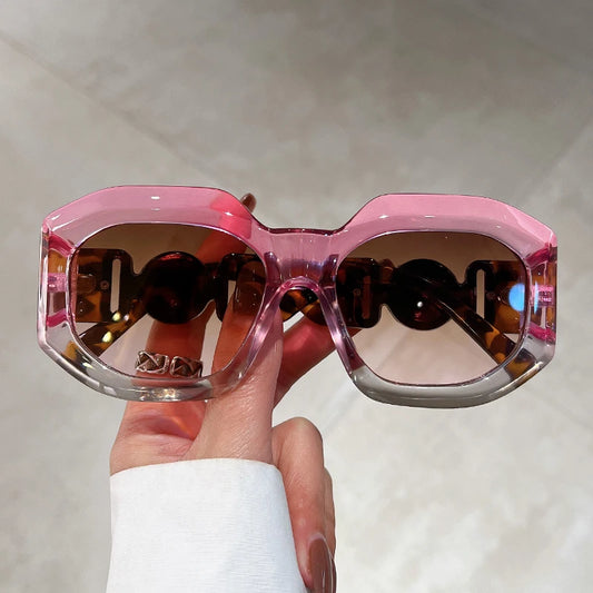 KAMMPT Vintage Oversize Sunglasses Men Women Trendy Square Gradient Shades Sun Glasses Luxury Brand Design Fashion UV400 Eyewear