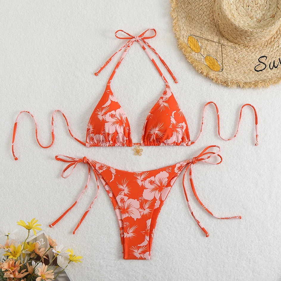 Trendy Two‑Piece Thong Swimsuit