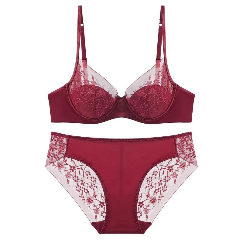 French Lace Embroidery Lingerie Set