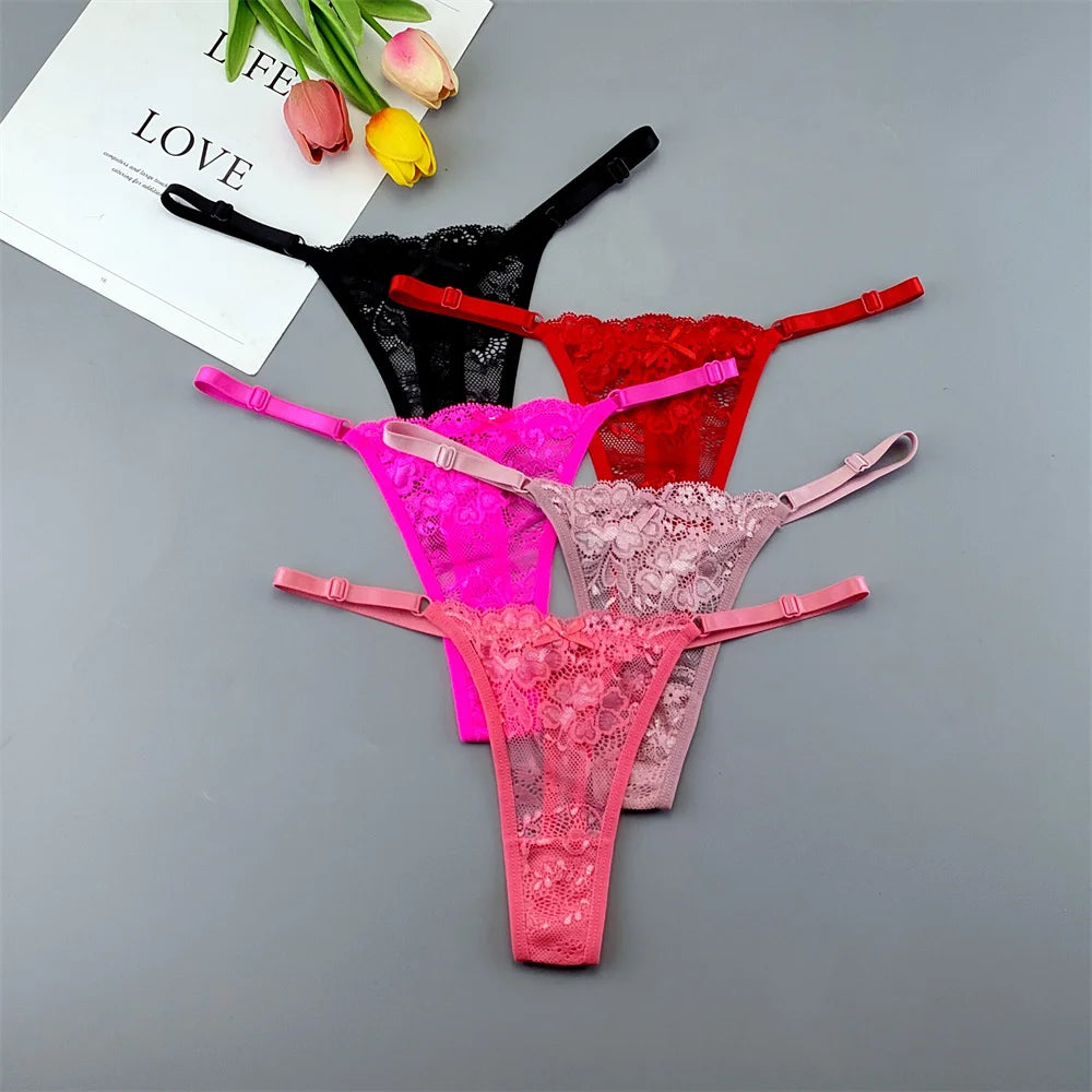 5‑Pack Lace Adjustable Thongs
