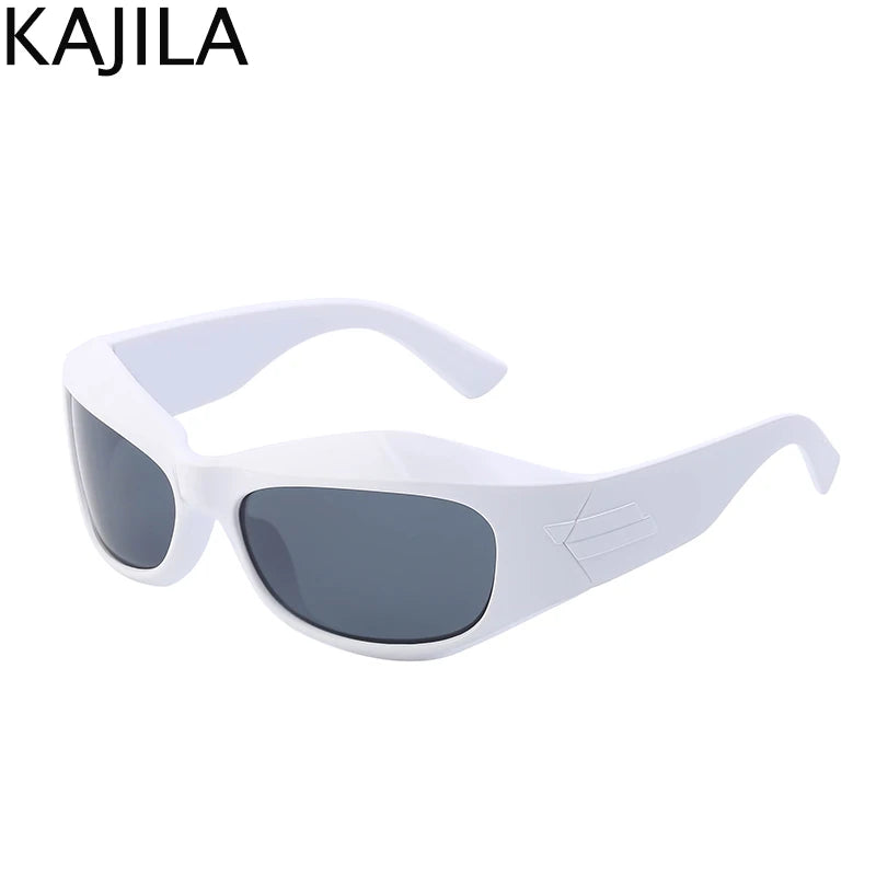Cyber Y2K Punk Sunglasses Women Men Sports Square Sun Glasses for Ladies 2025 Luxury Brand Steampunk Sliver Eyewear Shades UV400