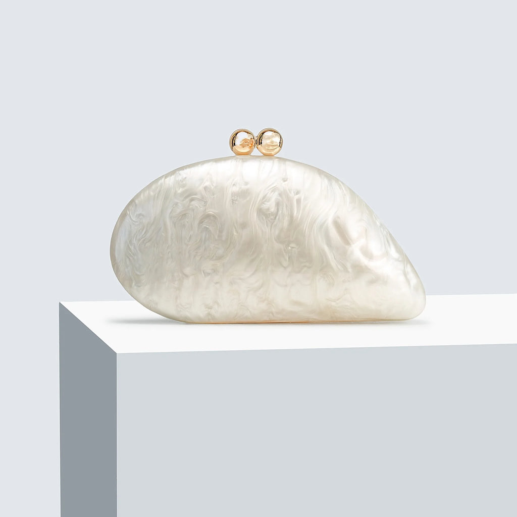 2025 new Luxury Acrylic Lady Bag Fashion and Personalized   Dinner Bag Single Shoulder Crossbody cute ivory pearl color purse