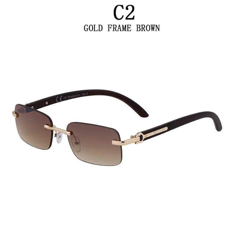 2025 Rimless Sunglasses For Men Vintage Fashion Sunglasses Outdoor Oculos Dropshipping Trending Glasses New Square Lentes Gafas