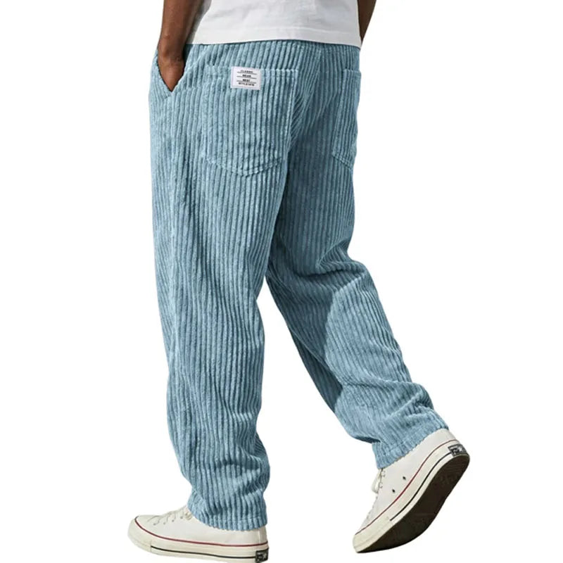 Retro Striped Corduroy Pants