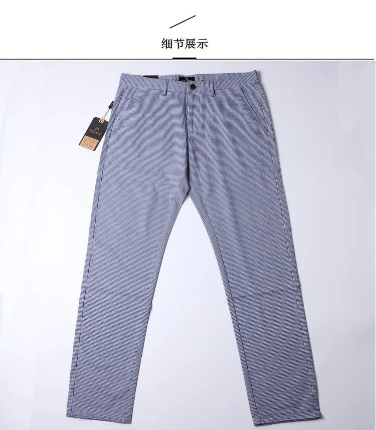 Slim Plaid Blue Suit Pants