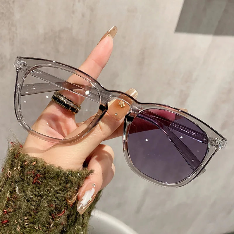 Unisex New Photochromic Glasses Outdoor Color-changing Ordinary Glasses Outdoor UV Blocking Blue Light Computer Glasses