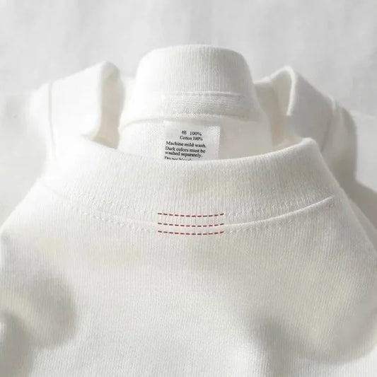 Heavyweight 425g Men’s Cotton T‑Shirt — Breathable Half Sleeve Round Neck Basic Top