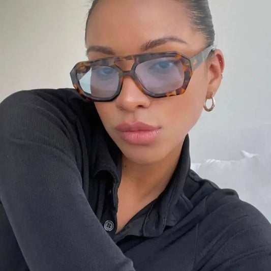 Fashion Double Bridges Women's Sunglasses Men 2025 Big Frame Eyewear Retro Luxury Designer Sun Glasses Women Shades gafas de sol
