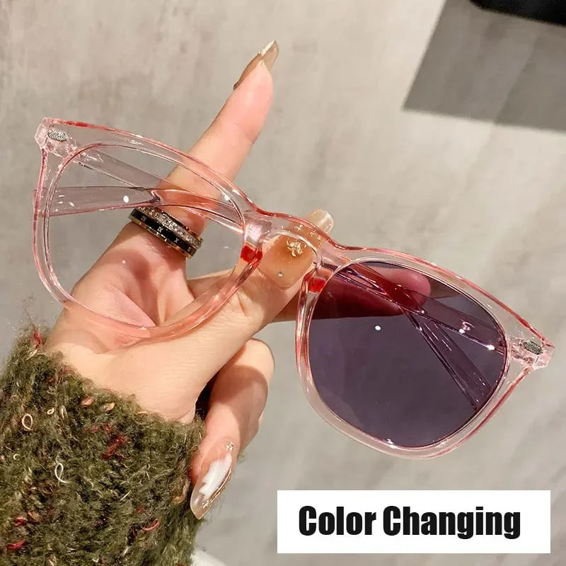 Unisex New Photochromic Glasses Outdoor Color-changing Ordinary Glasses Outdoor UV Blocking Blue Light Computer Glasses