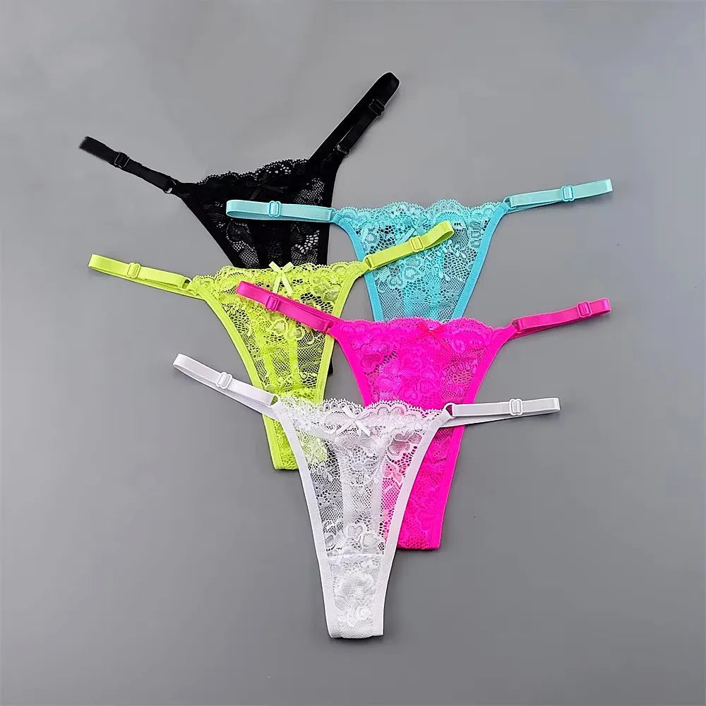 5‑Pack Lace Adjustable Thongs