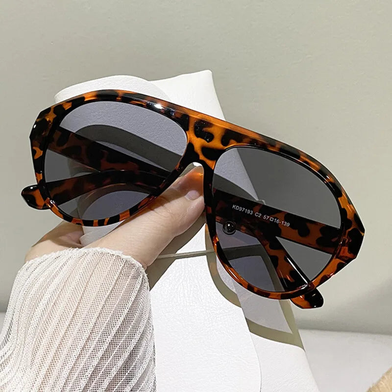 Oversized Goggle Sunglasses 2024 Women Brand Popular Yellow lens Sun Glasses Men Big Frame Trend Shades UV400 802086
