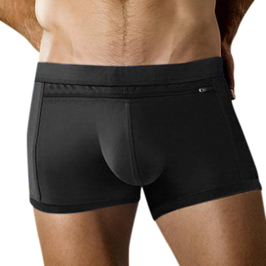 Men’s Summer Swim Boxer Shorts – Breathable Zipper‑Design Sporty Swimming Trunks Beachwear