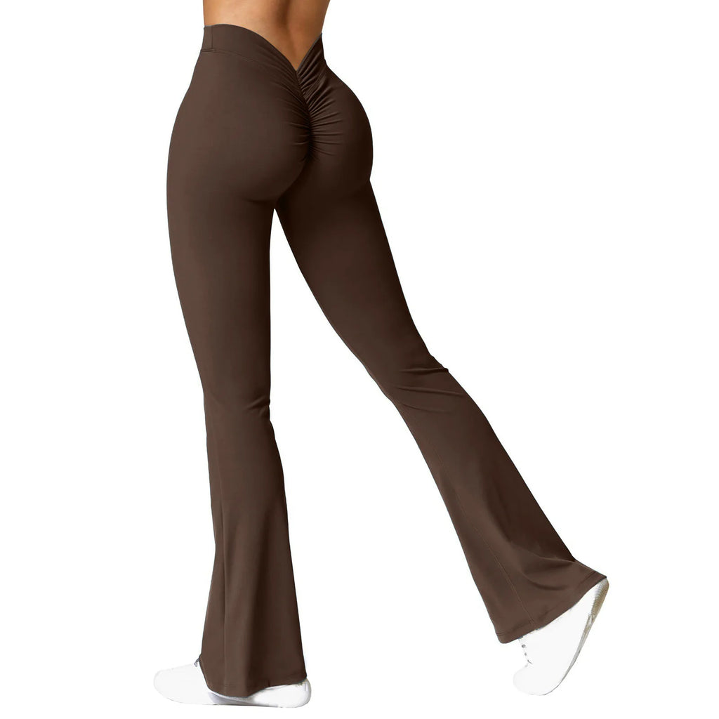 Women’s High‑Waist V‑Back Push‑Up Leggings – Micro Horn Slim Fit Gym Pants, Fashion Sports & Casual Leggings