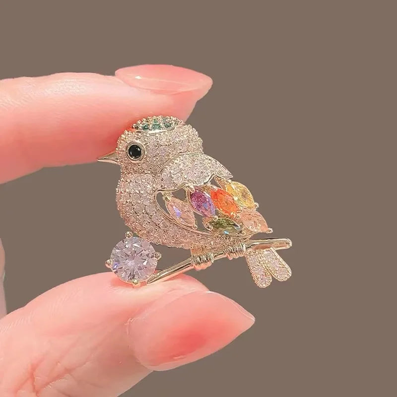 Sweet Flower Shape Lapel Pin Inlaid Shiny Rhinestones Brooches All-match Versatile Corsage Accessories