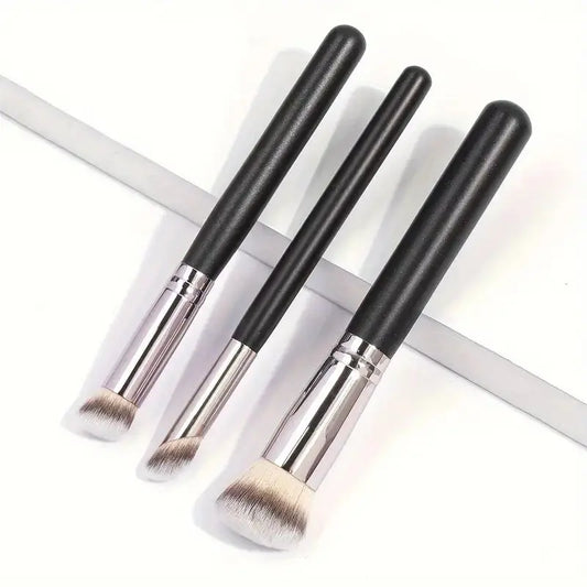 1/3pcsMakeup Brush Set, Concealer and Foundation Makeup Brush- Nylon Bristlefor All Skin Types, ABS HandleConvenient Travel Size