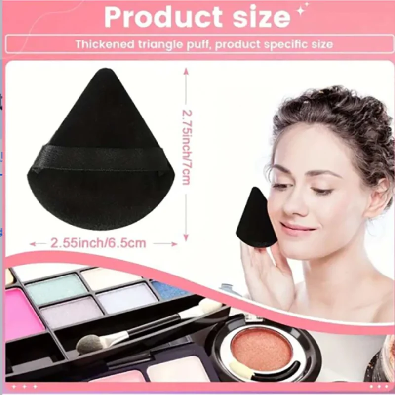 10‑Piece Triangle Powder Puff Set – Soft Plush Wet & Dry Makeup Sponges for Foundation & Loose Powder