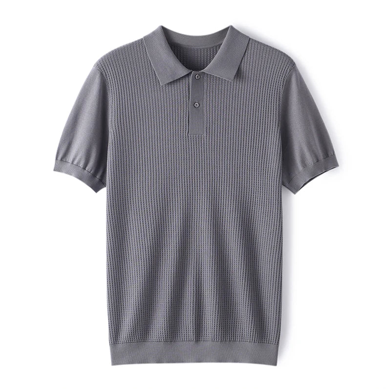 🧵 Summer Men’s Mulberry‑Silk Polo