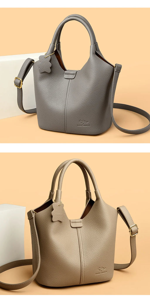 Soft Leather Handbags for Women Vintage Shoulder Bag Luxury Designer Ladies Large Capacity Bags Sac A Main